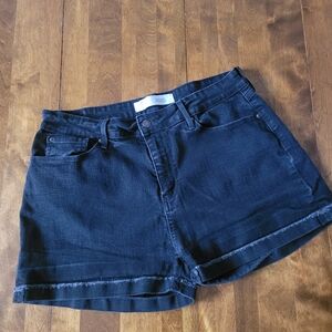 Levi's Black High Rise Denim Cuffed Jean Shorts